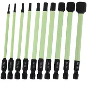 1/4" Hex Head Allen Wrench Drill Bit Set With Magnetic Tips Metric 10Pcs