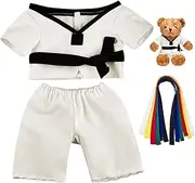 Taekwondo Uniform Outfit Teddy Bear Clothes with Belts, Bear Not Included, Build a Bear Clothes for Taekwondo Bear Uniform Stuffed Animal Clothing for Birthday Valentine Gift