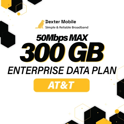 300GB 50 Mbps Enterprise Data Plan on AT&T with SIM for M2M and IoT