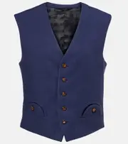 [Blaze Milano] Blazé Milano Feral linen and silk vest AU 14 blue
