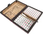ibasenice Mini Mahjong Set Portable Chinese Mahjong Game Set Perfect for Parties Bars