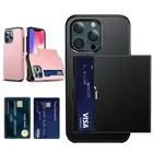 Card Slot Wallet Case for iPhone 16 15 14 13 11 12 Pro Max 7 8 Plus Slide Cover