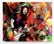 Dave Grohl Canvas Wall Art, Nirvana, Grunge Bands, Nirvana Canvas, Grunge Art