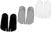 [GAROZATION] 3 Pairs Toe Separating Socks for Women Low Cut Summer Socks Comfortable Split Toe Design Breathable and Lightweight Occasion
