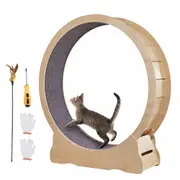 Cat Exercise Wheel–Wooden Running Treadmill Fitness Toy for Cats–Circle Design