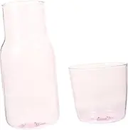 GLEAVI 1Set Elegant Glass Water Carafe Bedside Jug with Tumbler High Borosilicate Design for Daily Hydration Home Accessory for Bedroom Entertaining Guests