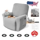 Breathable Silver Recliner Chair Cover – Jacquard Fabric with Elastic Fit
