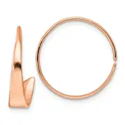 Sterling Silver Rose-Tone Polished Flat Bar Hoop Threader Earrings