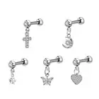 Zircon Earrings Helix Ear Lobe Piercing Conch Tragus Dangle Cartilage Ring _pw