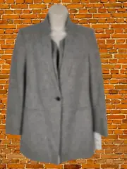 BNWT WOMENS ZARA BASIC SIZE EUR MEDIUM GREY LAMBSWOOL OVERCOAT JACKET RRP $119