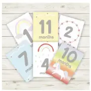 The Peanutshell Baby Month By Month Development Milestone Cards. 12pk. Rainbow.