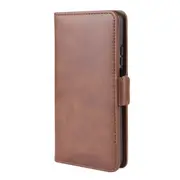 For Huawei Honor 20/Nova 5T Double Buckle Crazy Horse Business Mobile Phone Holster with Card Wallet Bracket Function(Brown)