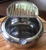 Stainless Steel Deep Fryer Pot Japanese Style Tempura Frying Pot with Lid New