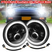 Pair 7inch Round Projector LED Headlights Hi-Lo Beam Fit for MG Midget 1969-1979