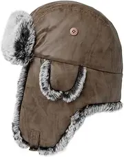 [TOP-EX] XL/XXL Winter Waterproof Trapper Hat Faux Leather Aviator Pilot Cap Warm Fleece Lined Hats for Men Womens Faux Fur Hat with Ear Flaps Cold Weather Hat Windproof