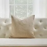 Square Beige With Microgel Feather-Like Insert Pillow