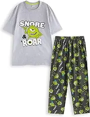 [Disney] Monsters Inc. Mike Wazowski Snore & Roar Graphic Tee | Grey Character Print Short Sleeve T-Shirt