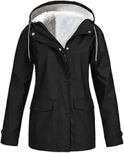 [YRAETENM] Skiing Jackets for Women Waterproof Fleece Lining Full-Zip Coats Winter Mountain Snow Antive Raincoat With Hood