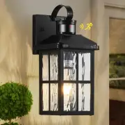 Motion Sensor Outdoor Lights Dusk to Dawn Porch Light Black Exterior Lighting...