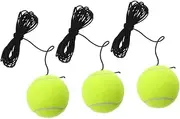 WESIEVYA 3 Pcs Trainer Rebound Balls with String Portable Tennis Training Equipment for Beginners Durable Chemical Material Flexible Training Tool for Single Player Practice