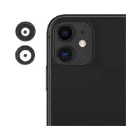 Compatible For iPhone 11 1 Set Rear Back Camera Lens Ring Cover with Glass Lens (without Logo) Black