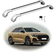 TINIANHHCT Cross Bars Lockable Fits for Audi Q8 2019-2025 with Flush Side Rails Roof Rack Cargo Luggage Carrier, Silver