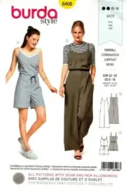 Burda Sewing Pattern 6408 Womens Jumpsuit Size 6-16