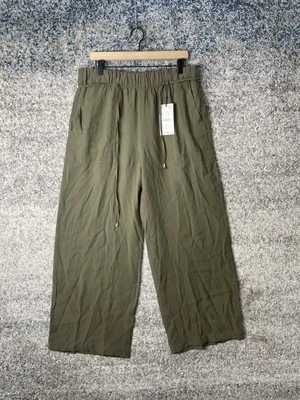 Zara Wide Leg Flowy Baggy Green Pants Size XL