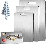 Yamato Titanium Cutting Board, Stainless Steel Chopping Board Set (L+M+S)