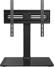 Universal TV Stand for 32-70" TVs,60 Degree Swivel TV Stand with Tilting, 9 Level Height Adjustable Table Top TV Stand for Bedroom, Tempered Glass Base,Holds up to 88 lbs, Max VESA 400x400mm