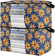 sanluoli 90L 2 Pack Under Bed Shoe Storage Organizer with Reinforced Handles, clear window Closet Storage Bin