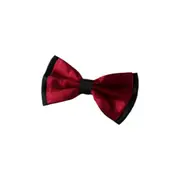 Mens Dark Red Two Tone Layered Bow Tie