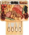 Charcuterie Board Set, Bamboo Cheese Board and Knife Set, Cheese Board Set,Large