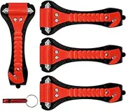 4Pcs Emergency Car Hammer Car Window Breaker Car Emergency Escape Hammer Seat Belt Cutter Tool Double-Ended Car Safety Hammer Saving Survival Kit with Survival Whistles