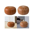 Unstuffed Pouf Cover Foot Stool Textured Decoration Round Bohemian Ottomans