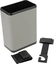 INFINAUTO Car Trash Can Front Rear Seats 3.9" Length 2.4" Width 5.5" Height Auto Trash Bin Faux Leather ABS Gray Hanging
