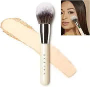 HALEYS Brilliant Powder Brush, Soft, Streak-free, Perfect Blending, Buff, Blurs, Smooths, Control, Precision, Complexion tools, For powder, setting powder, blush, Vegan, Cruelty-free, Sustainable Wood