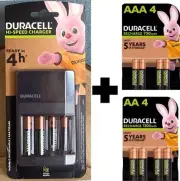 Duracell 4 Hour Charger And 12 Rechargeable Batteries 6 AA + 6 AAA