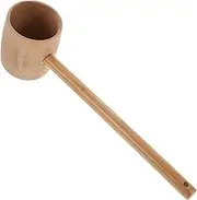 Abaodam Bamboo Water Ladle with Long Handle Rustic Bath Dipper for Kitchen Outdoor Use Multipurpose Design Durable Practical Water Scoop for Washing Vegetables More