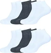 [stylFRSH] Soft & Breathable Cotton Ankle Socks for All-Day Comfort, Size- 6 to 9, Pack of 6 (WS1001-4W2D-6PK-6TO9), 4 White, 2 Dark Grey