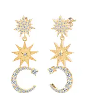 Gabi Rielle 14K Over Silver CZ Moonbeam Cascade Earrings