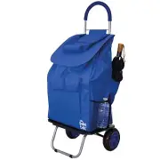 dbest products Bigger Trolley Dolly, Blue Shopping Grocery Foldable Cart