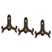 3pcs 6" Easel Plate Holder, Wooden Folding Display Stand Brown for Picture Frame