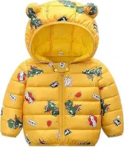 [Generic] Jacket for Girls Size 6 Cartoon Jacket Boy Windproof Girl Winter Outerwear Baby Hooded Coat Warm Toddler Girls Coat&Jacket Coat and Dress Set for Girls
