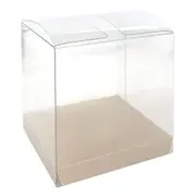 White Sand Clear Plastic Favour Boxes 10pk
