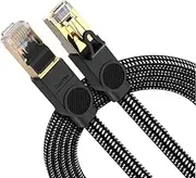 CAT8 Ethernet Cable DanYee High Speed LAN Network Patch Cable 40Gbps 2000Mhz SFTP LAN Wires CAT8 RJ45 Ethernet Cable 1M 2M 3M 5M 8M 10M (Black-3M)