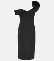 [Bottega Veneta] Bottega Veneta One-shoulder wool bustier dress AU 12 black