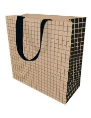 [Simson] Mega Size Embossed Checkerboard on Kraft Gift bag