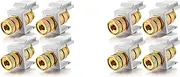 Mellisso Banana Jack Binding Post Jack Insert with Black & Red Rings, Screw Type Audio Speaker, 4 Pairs/8 Pack