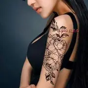 Pivoine - Rose Waterproof Temporary Tattoo As Figure - One Size